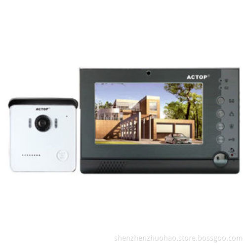 2014 multiple functions 7-inch wired unlock leave message video door phone
